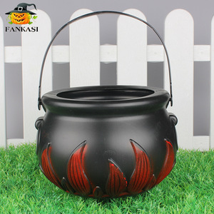 FANKASI Halloween Candy <b>Bucket</b> Round <b>Plastic</b> Outdoor Decor Prop - Product Image 5
