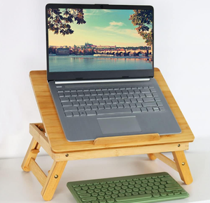 Draagbare Opvouwbare Bamboe Laptop Tafel Verstelbare Hoogte Kantelbaar Bed Bureau Stand Duurzaam <span class=keywords><strong>Notebook</strong></span> <span class=keywords><strong>Computer</strong></span> Ontbijtlade Voor - Product Image 5