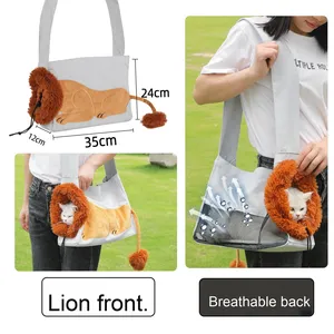 Şık pamuk Oxford Pet Tote çanta yaratıcı hayvan kıyafet düğmesi kapatma kedi yavru omuz/Crossbody sırt çantası taşıyıcılar - Product Image 6