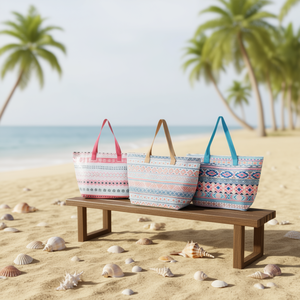 Bolsa de Playa Impermeable de PVC con Estampado Digital de Estilo Étnico, 61x38x25cm, con Correa - Product Image 3