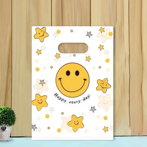 卸売カスタマイズロゴ生分解性<span class=keywords><strong>Hdpe</strong></span>/Ldpe衣類ショッピング包装袋ありがとうダイカットハンドルビニール袋 - Product Image 1