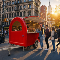 Kiosque de restauration mobile personnalisé en fibre de verre, chariot à jus rond coloré, prix d'usine