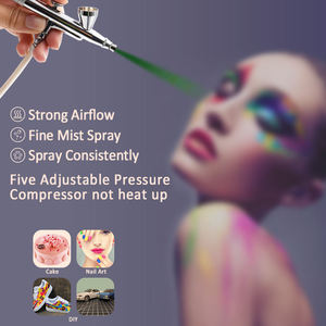 2cc/7cc Cup Dual <span class=keywords><strong>Action</strong></span> 0.2mm buse Kit aérographe compresseur avec pistolet de pulvérisation de peinture pour <span class=keywords><strong>Nail</strong></span> <span class=keywords><strong>Art</strong></span> maquillage aérographe - Product Image 2