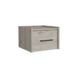 Mesita de Noche Flotante Gris Claro con Cajón, Estante de Almacenamiento para Dormitorio Montado en la Pared - Product Image 3