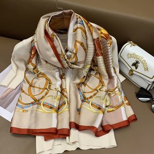 Wholesale Custom New fashion Elegance Silky Scarves Floral Style Digital Print Silk Feeling Scarf for Women