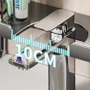 Bathroom Suction Cup Shelf 50X30CM Wall Mounted Sink Storage Rack Durable Rectangular Corner Installation - Product Image 3