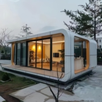 ZENT Cabine modulaire préfabriquée en acier portable de 20 pieds et 40 pieds pour la maison ou un petit bureau, design d'appartement inspiré d'Apple