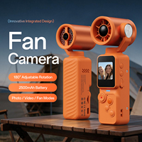 Kipas mini genggam portabel terlaris dengan kamera, dapat mengambil foto dan merekam video, kipas kamera saku untuk bepergian dan berkemah