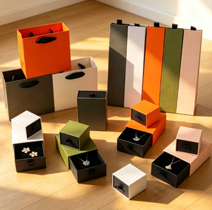 Caja de Joyería de Cartón Rígido de Alta Gama, con Cierre de Cordón, Diseño Simple en Verde para Guardar Anillos - Product Image 5