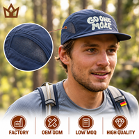 Casquette de course personnalisée à 5 panneaux UPF50+ séchage rapide légère respirante en maille pour trail, marathon, randonnée, sport – Vente en gros OEM ODM