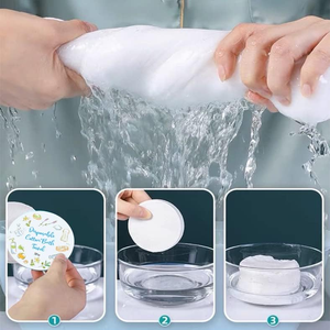 Biểu Tượng Tùy Chỉnh 100% Cotton Tay Khăn Mềm Mại Trắng Nén Khuôn Mặt & Mô Đồng Xu Dùng Một Lần Cho Tắm Trong Khách Sạn & Hãng Hàng Không - Product Image 3