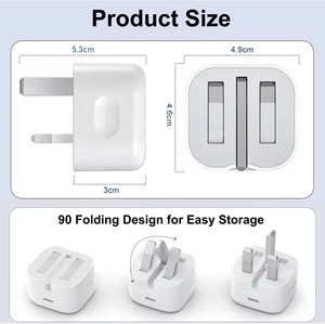 Cargador de Pared <span class=keywords><strong>USB</strong></span> <span class=keywords><strong>Tipo</strong></span> <span class=keywords><strong>C</strong></span> de Carga Rápida de 20 W con Puerto <span class=keywords><strong>USB</strong></span>-<span class=keywords><strong>C</strong></span> para <span class=keywords><strong>iPhone</strong></span> X 12 <span class=keywords><strong>14</strong></span> 15 16 17 para Apple - Product Image 3