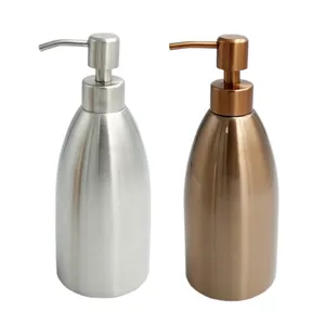 500ml modern özel boya lüks benzersiz metal şampuan ve saç kremi duş jeli vücut sıvı sabun pompası şişe altın kapaklı pompa