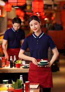 Livraison de fast-food pilote évacuant l'humidité uniformes Polo t-shirt courrier travailleur tissu personnaliser Logo uniforme travail Polo chemise - Product Image 3