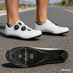 Chaussures de vélo de route professionnelles personnalisées à semelle <span class=keywords><strong>large</strong></span> en fibre de carbone, légères, respirantes, unisexes, pour la course - Product Image 3