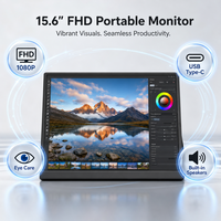 Monitor Portátil de 15.6 Pulgadas 1080P FHD 60Hz con Altavoz, HDMI, USB-C, Segunda Pantalla para Laptop, Juegos y Teléfono