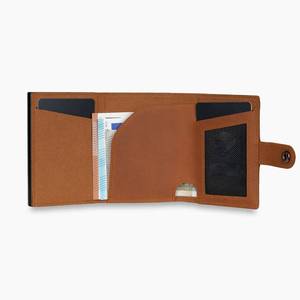 Casekey Vintage Custom Factory Crazy Horse <b>Trifold</b> Mechanism <b>Wallet</b> RFID Blocking Credit Card Holder Button Closure for Case - Product Image 3