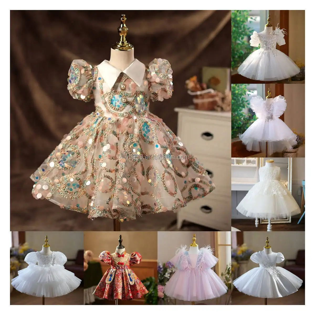 赤ちゃん幼児の女の子の服子供のための夏のドレス女の子TUTUドレス子供服2〜6年