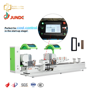 JUNDE CNC <b>Swing</b> Type 100mm Cutting Width Double Head Aluminum Profile 45 and 90 Degree Cutting Machine - Product Image 1