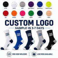 Chaussettes de compression personnalisées pour hommes, avec logo sportif, blanches, pour la course, unisexe, montantes, athlétiques, de football, tricotées, d'été, hautes