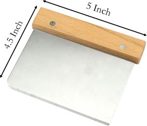 Food Grade Stainless Steel Dough Scraper Cutter with Wood Handle Dishwasher Safe Baking <b>Tool</b> - Product Image 2