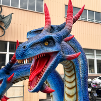 Modèle de dinosaure dragon occidental réaliste, animatronique, électrique, mécanique, en métal, avec fonction de pulvérisation d'eau, pour centres commerciaux intérieurs/extérieurs