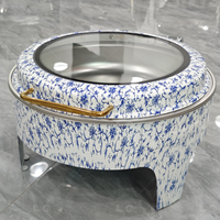 Offre Spéciale – Chauffe-Plat Hydraulique en Acier Inoxydable 6L/9L pour Buffets de Mariage, Présentation sur Comptoir, Maintien au Chaud des Aliments, Facile à Nettoyer, Chauffage au Combustible