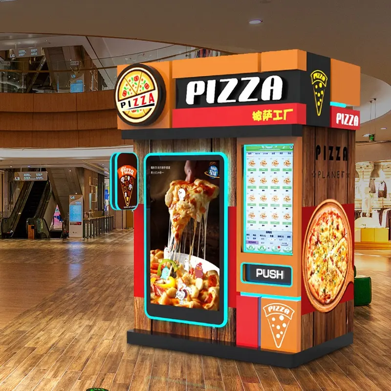 Mesin penjual Pizza jalanan layar sentuh pintar mesin penjual mandiri Makanan Cepat memungkinkan mesin penjual Pizza otomatis penuh