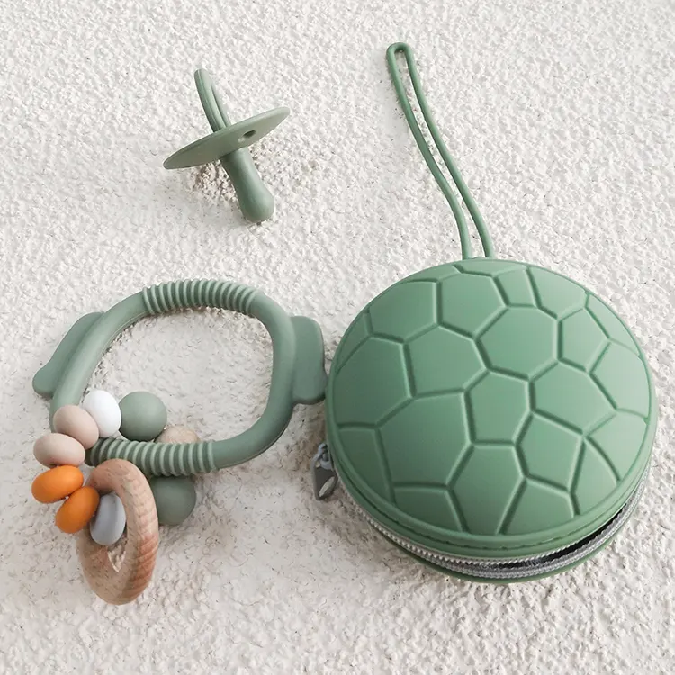 2024 nuovo Design di vendita calda BPA Free Turtle Shell in Silicone porta ciuccio per prodotti per bambini