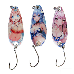 Leurres de pêche à la cuillère imprimés en 3D, colorés, avec paillettes, pour la pêche en mer, pour les filles de la plage, les nageuses, leurres durs pour l'eau douce et salée, la pêche <span class=keywords><strong>au</strong></span> surf - Product Image 1