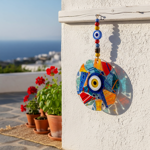 12X22 cm Verre Evil Eyes Décoration Murale Panneaux de Vitrail - Product Image 3