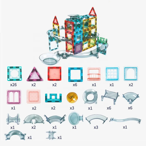 צינור צינור פלסטיק חוסם צעצועים 72 יח 'דיי הזזה מסלול בניין בלוקים צעצוע פאזל חינוכי - Product Image 3