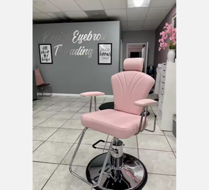 Fauteuil de beauté inclinable en cuir pour salon de coiffure, pour les sourcils, les ongles et les cils - Product Image 1