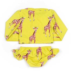 Maillots de bain deux pièces pour enfants, vente en gros personnalisée, 50 MOQ, haute qualité 2023, maillots de bain imprimés pour filles avec volants - Product Image 4