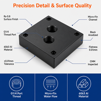Bloc de refroidissement liquide pour CPU en aluminium 6063 usiné sur mesure par CNC avec micro-ailettes pour circuit de refroidissement liquide PC