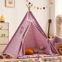 Tente en tissu lin-coton pour enfants, pour pique-nique en plein air, aire de jeux intérieure, petite maison, château de la Reine, pour garçons et filles