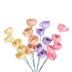 Flores Secas de Peonía <span class=keywords><strong>Preservadas</strong></span> en Madera Sola Multicolor, Venta Especial en Instagram, <span class=keywords><strong>Tallo</strong></span> Largo, Decoración para el Hogar, para el Día de la Madre y Pascua - Product Image 1