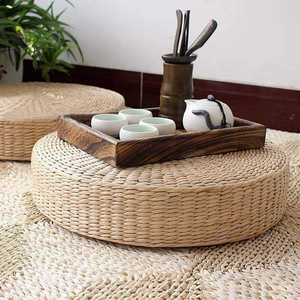 Cojín de paja natural tejido a mano, ecológico, de hojas de maíz, tapete de yoga y meditación para sala de estar zen, asiento redondo tipo tatami para el suelo. - Product Image 6