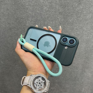 <span class=keywords><strong>Coque</strong></span> rigide de qualité supérieure pour <span class=keywords><strong>iPhone</strong></span> 16/16 Pro 15 Pro Max Anneau fin vert Aspiration magnétique Acrylique transparent Grande fenêtre souple - Product Image 6