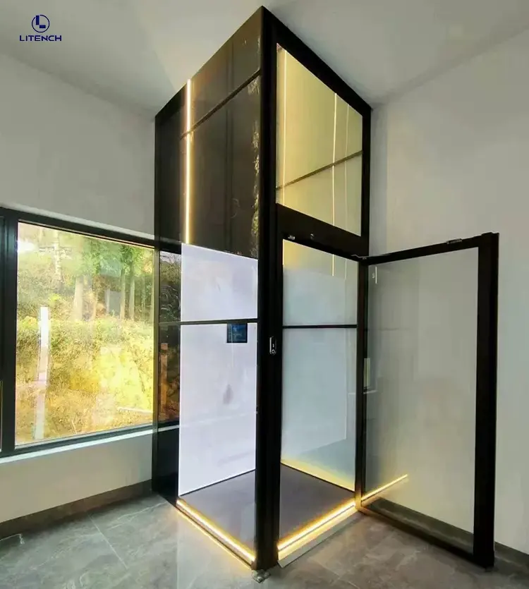 CE approved safe home elevator lift stainless steel residential house elevator for 3-4 person