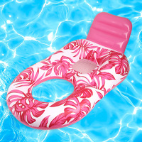 Fauteuil flottant gonflable en forme de U avec dossier, motif feuille d'érable, pour piscine, style radeau de sable, respectueux de l'environnement