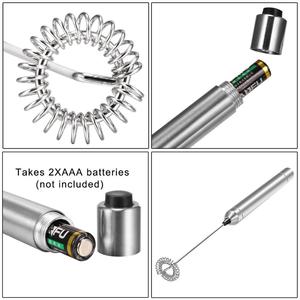 Mousseur à lait électrique miniature en acier inoxydable, alimenté par batterie, automatique, écologique, en stock, très vendu, pour le café - Product Image 2
