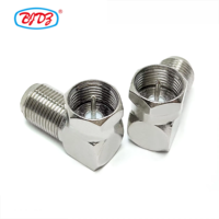 Fourniture du fabricant Prise mâle de type F vers prise femelle de type F Adaptateur coaxial TV RF coaxial incurvé à 90 degrés Convertisseur