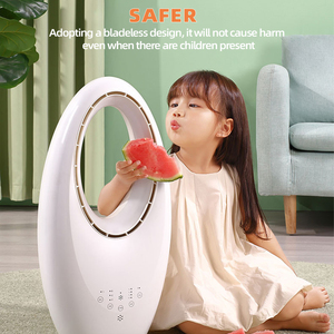 Ventilador sin Aspas con Forma de Huevo, Luz LED, Pantalla Digital, Control Remoto, Ventilador Eléctrico para Hogar y Oficina - Product Image 5