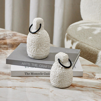 Sculpture Art Déco Minimaliste Beige en Gesso Auto-adhésive Faite à la Main, Objet Décoratif de Bureau, Accessoire de Maison pour Salon