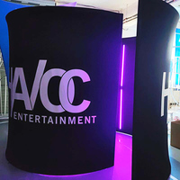 Toile de fond semi-circulaire pour cabine photo 360 Rgb 360 degrés Led arrière-plans d'éclairage cabine photo étoile gonflable