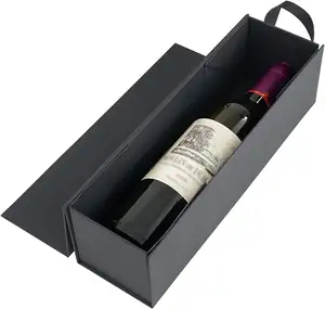 Boîtes à bouteille de vin personnalisées avec poignée pour liqueur et champagne boîte cadeau pliable à fermeture magnétique pour emballage cadeau de fête de mariage