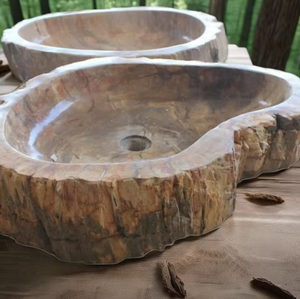 Natural Stone Hand Wash <b>Basin</b> and Sink Oval Traditional Design Easy Clean Dark Grey Custom Size for Bathroom & Kitchen - Product Image 4