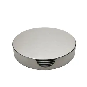 Round High-End Harga Pabrik Logam Anggur Coaster Set Stainless Steel Aluminium Mat Mat untuk Bar Kopi dan Bir