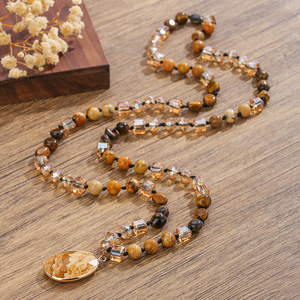 DIY Explosions Naturel Image Pierre Chandail Chaîne Automne Hiver Joker Long Collier Bijoux - Product Image 4